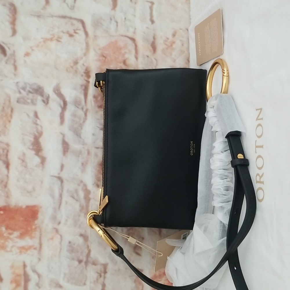 New OROTON  Maeve Zip Leather Crossbody Bag